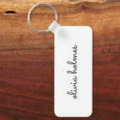 Stijlvol monogram | Modern minimalistisch witscrip Sleutelhanger (Voorkant)