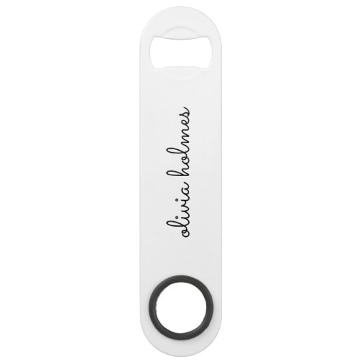 Stijlvol monogram | Modern minimalistisch witscrip Speed Flessenopener (Voorkant)