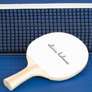 Stijlvol monogram Modern minimalistisch witscrip Tafeltennisbatje
