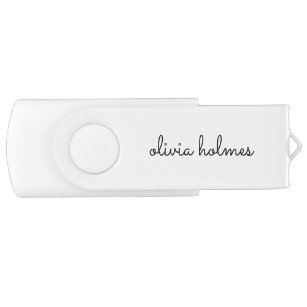 Stijlvol monogram   Modern minimalistisch witscrip USB Stick
