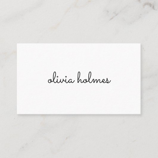 Stijlvol monogram | Modern minimalistisch witscrip Visitekaartje (Voorkant)