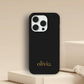 Stijlvol monogram Modern minimalistisch zwart goud Case-Mate iPhone Case