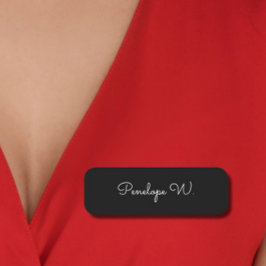 Stijlvol Monogram Modern Minimalistisch Zwart Scri Naamplaatje