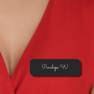 Stijlvol Monogram Modern Minimalistisch Zwart Scri Naamplaatje