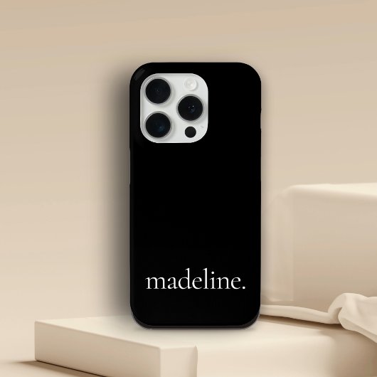 Stijlvol Monogram Modern Minimalistisch Zwart Wit Case-Mate iPhone Case