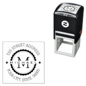 Stijlvol Monogram Modern Script Return Adres #3 Zelfinktende Stempel (In situ)