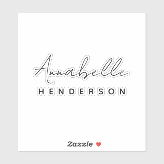 Stijlvol monogram | Moderne Sticker voor Script-la (Vel)