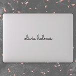 Stijlvol monogram | Moderne Sticker voor Script-la<br><div class="desc">Eenvoudig,  stijlvol ontwerp van de douanenaam in een manuscript handgeschreven typografie in een moderne minimalistische stijl. De perfecte manier om te merken tot wie je eigendom behoort!</div>