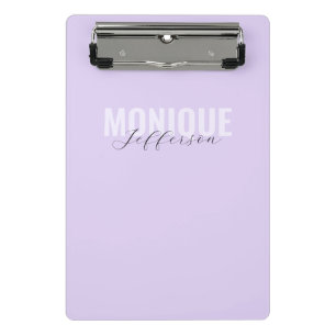 Stijlvol monogram naam Modern Lila lavender Mini Klembord