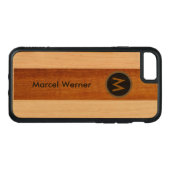 stijlvol monogram op maat carved wood iPhone hoesje (Achterkant (horizontaal))