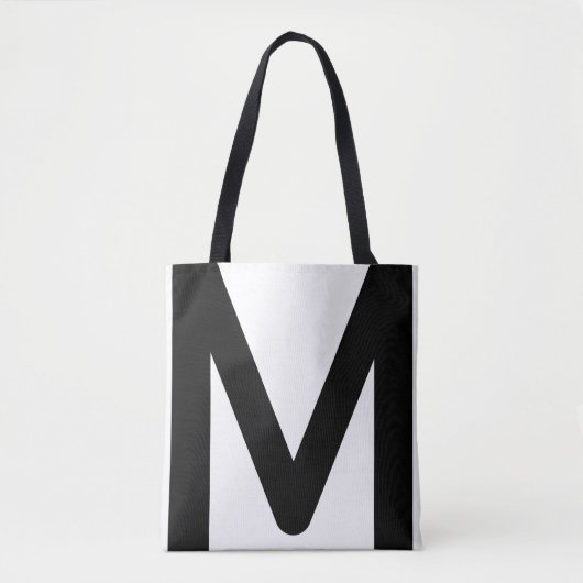 Stijlvol monogram op zwart en wit tote bag (Voorkant)