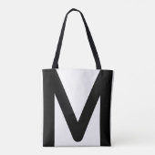 Stijlvol monogram op zwart en wit tote bag (Achterkant)