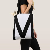 Stijlvol monogram op zwart en wit tote bag (Dichtbij)
