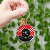 Stijlvol monogram, opvallend rood en zwart sleutelhanger (Hand)
