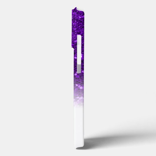 Stijlvol monogram paars glitter, wit Case-Mate iPhone case (Achterkant / Links)