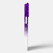 Stijlvol monogram paars glitter, wit Case-Mate iPhone case (Achterkant / Rechts)