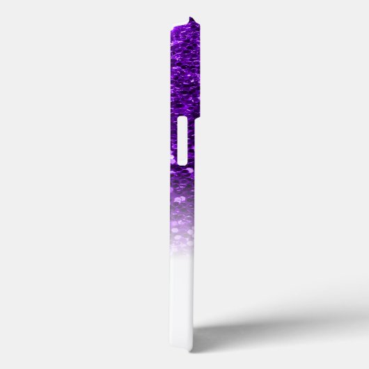 Stijlvol monogram paars glitter, wit Case-Mate iPhone case (Achterkant / Rechts)