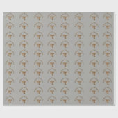 Stijlvol monogram patroon op grijs cadeaupapier (Vlak)