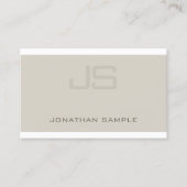 Stijlvol Monogram Professional Chic Plain Modern Visitekaartje (Voorkant)