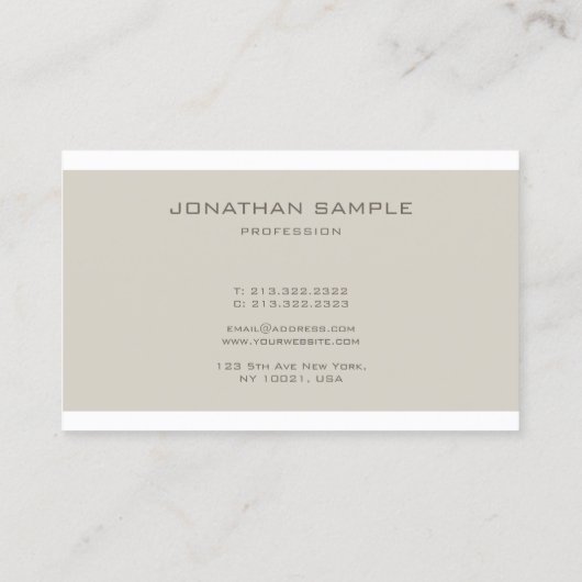 Stijlvol Monogram Professional Chic Plain Modern Visitekaartje (Achterkant)