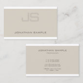 Stijlvol Monogram Professional Chic Plain Modern Visitekaartje (Voorkant / Achterkant)