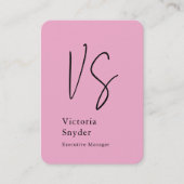 Stijlvol Monogram Professioneel Lichtroze Visitekaartje (Voorkant)