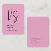 Stijlvol Monogram Professioneel Lichtroze Visitekaartje (Voorkant / Achterkant)