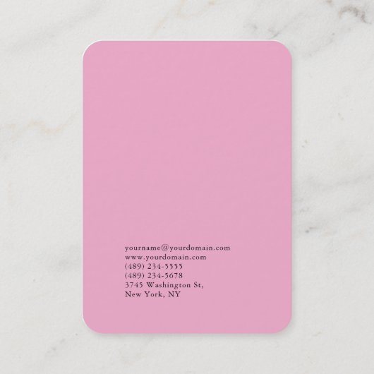 Stijlvol Monogram Professioneel Lichtroze Visitekaartje (Achterkant)