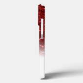 Stijlvol monogram rode glitter naam wit Case-Mate iPhone case (Achterkant / Links)