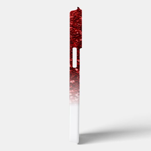 Stijlvol monogram rode glitter naam wit Case-Mate iPhone case (Achterkant / Rechts)