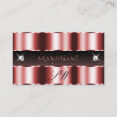 Stijlvol monogram Rood- en Zwarte Ruiten Visitekaartje (Voorkant)