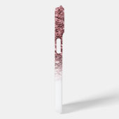 Stijlvol monogram roos glitter naam wit Case-Mate iPhone case (Achterkant / Rechts)