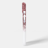 Stijlvol monogram roos glitter naam wit Case-Mate iPhone case (Achterkant / Links)