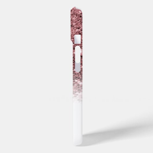 Stijlvol monogram roos glitter naam wit Case-Mate iPhone case (Achterkant / Links)