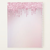 stijlvol monogram roos goud paarse glitter  planner (Achterkant)