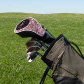 Stijlvol monogram roos goudglitter naam zwart golfheadcover (Insitu)