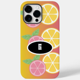 Stijlvol monogram roze en geel Case-Mate iPhone 14 pro max hoesje