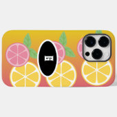 Stijlvol monogram roze en geel Case-Mate iPhone case (Achterkant (horizontaal))