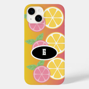 Stijlvol monogram roze en geel Case-Mate iPhone 14 hoesje