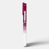 Stijlvol monogram roze glitter naam wit Case-Mate iPhone case (Achterkant / Links)