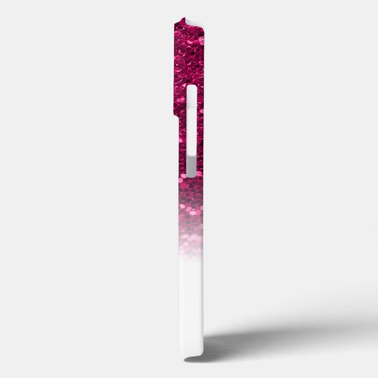 Stijlvol monogram roze glitter naam wit Case-Mate iPhone case (Achterkant / Links)