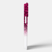 Stijlvol monogram roze glitter naam wit Case-Mate iPhone case (Achterkant / Rechts)