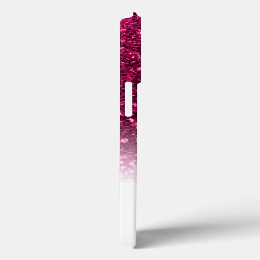 Stijlvol monogram roze glitter naam wit Case-Mate iPhone case (Achterkant / Rechts)