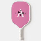 Stijlvol Monogram script Roze Pickleball Paddle (Voorkant)