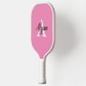 Stijlvol Monogram script Roze Pickleball Paddle (Links)