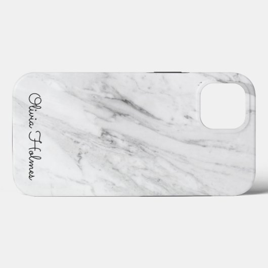 Stijlvol monogram script | wit marmer Case-Mate iPhone case (Achterkant (horizontaal))