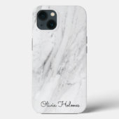 Stijlvol monogram script | wit marmer Case-Mate iPhone case (Achterkant)