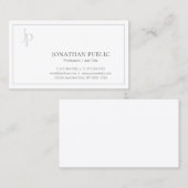 Stijlvol monogram Slank ontwerp Modern Classy Visitekaartje (Voorkant / Achterkant)