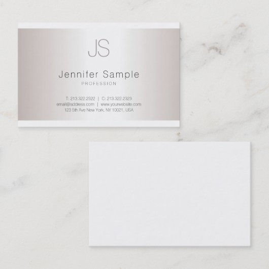 Stijlvol monogram stijlvol design Salon Silver Mod Visitekaartje (Voorkant / Achterkant)