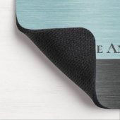 Stijlvol Monogram Teal Grijs Metaal Muismat (Hoek)